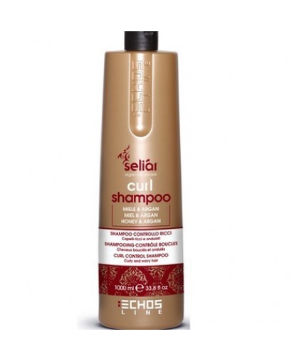 ECHOSLINE Шампунь для вьющихся волос с медом и маслом Аргании (pH 5,5)  SELIAR CURL SHAMPOO  1000мл.